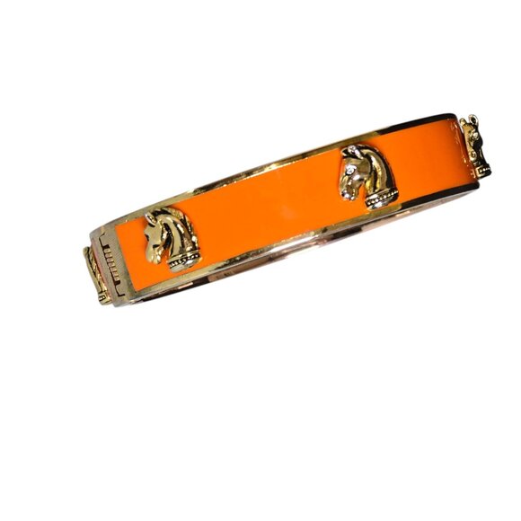 C Wonder Christina Siriano Women's Gold Plated Enamel Horse Bangle Bracelet - Picture 3 of 3
